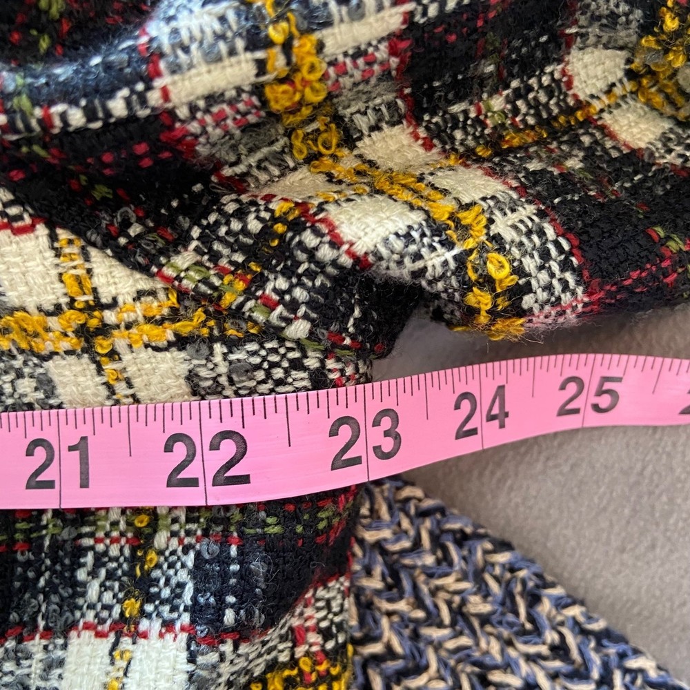 Yellow Red Y2K Plaid Shacket Jacket Blazer Size 16 XL Dark Academia Window Pane - Picture 10 of 10